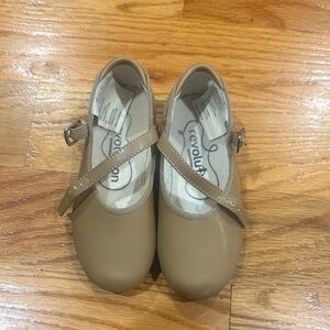 Revolution Kids Beige Tap Mary Jane Dress Shoes